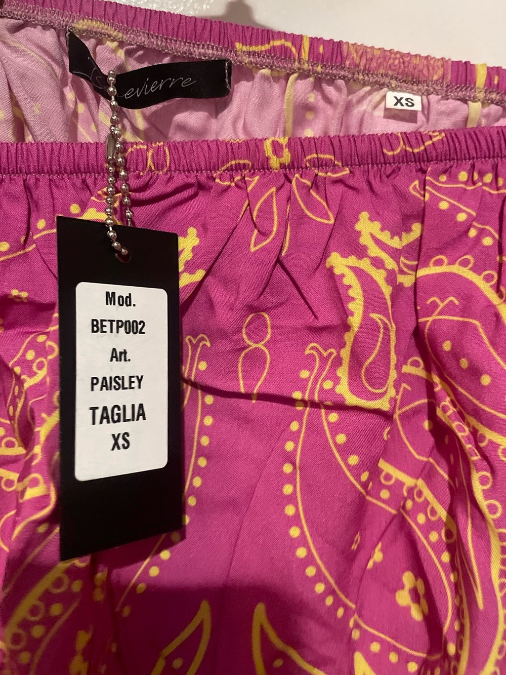 New! Benevierre Boho Fuchsia + Yellow Paisley Tiered Maxi Skirt  + Top 💕 XS Set - Picture 15 of 16